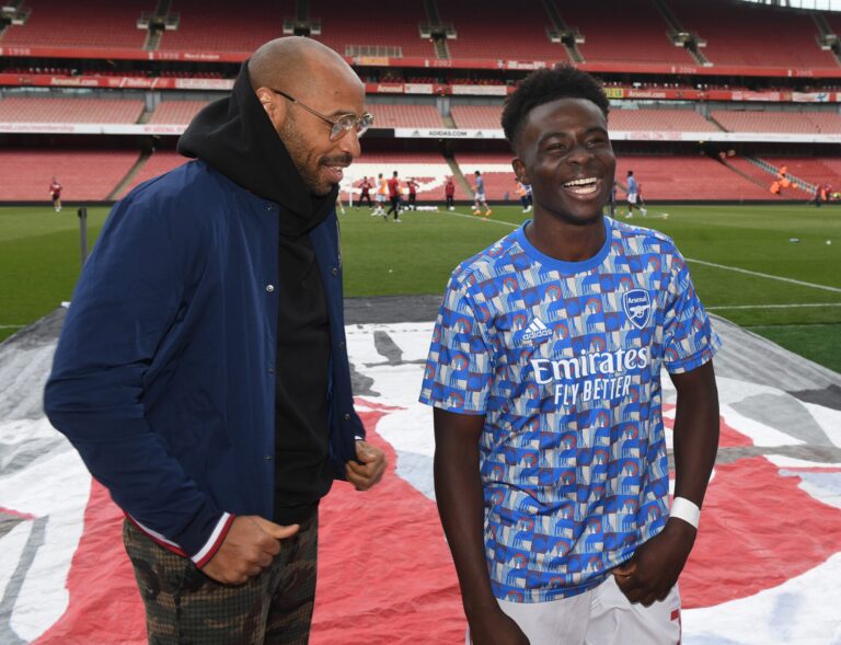 Bukayo Saka joins Thierry Henry and Dennis Bergkamp in Arsenal top five list after Fulham goal Bukayo Saka joins Thierry Henry and Dennis Bergkamp in Arsenal top five list after Fulham goal